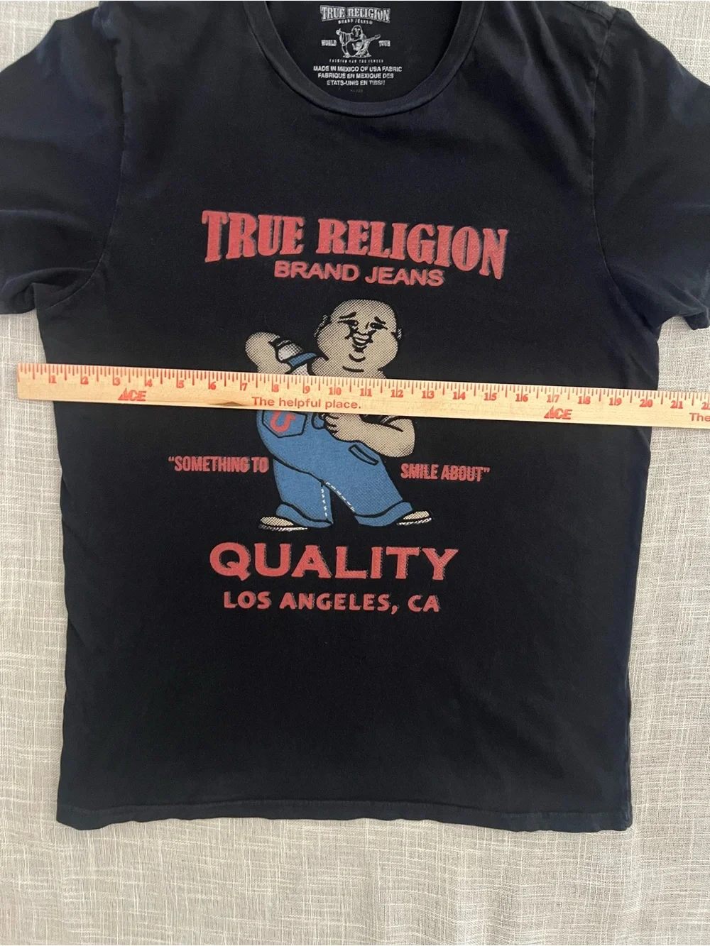 True Religion RARE “Mr Big Stuff” Black Tee Medium